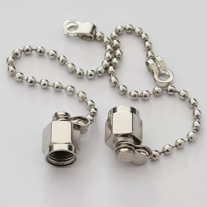 Protective Dust Cap with Chain for RP-SMA/SMA Female Port Nickel Plated RF Connector