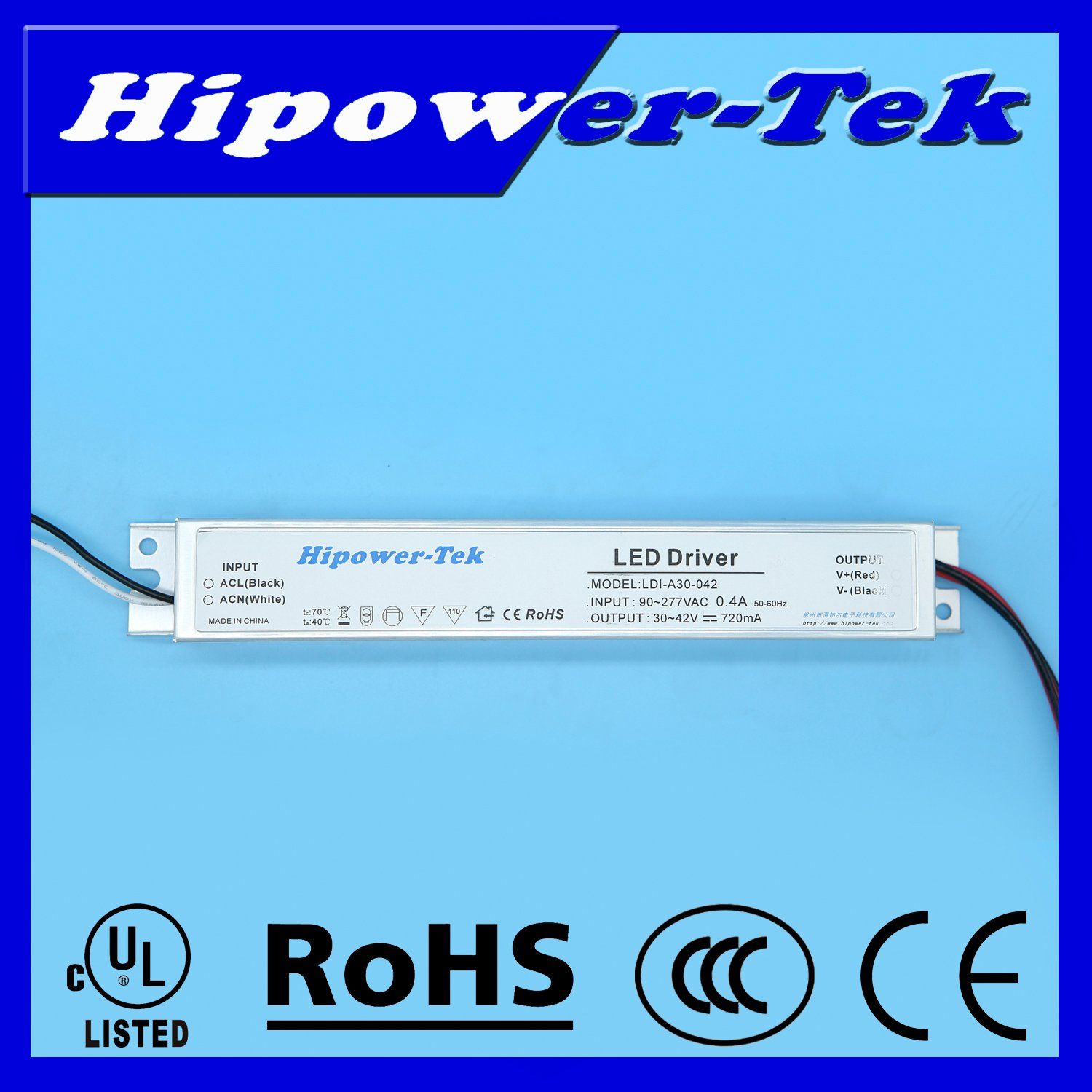 UL Listed 26W, 540mA, 48V Constant Current LED Driver with 0-10V Dimming
