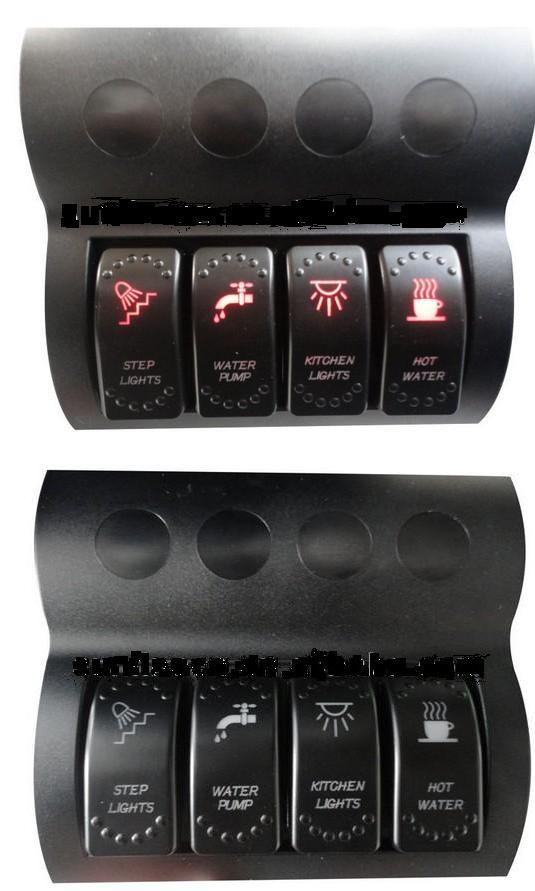 Rocker Switch Panel 4 Gangs LED Rocker Switch