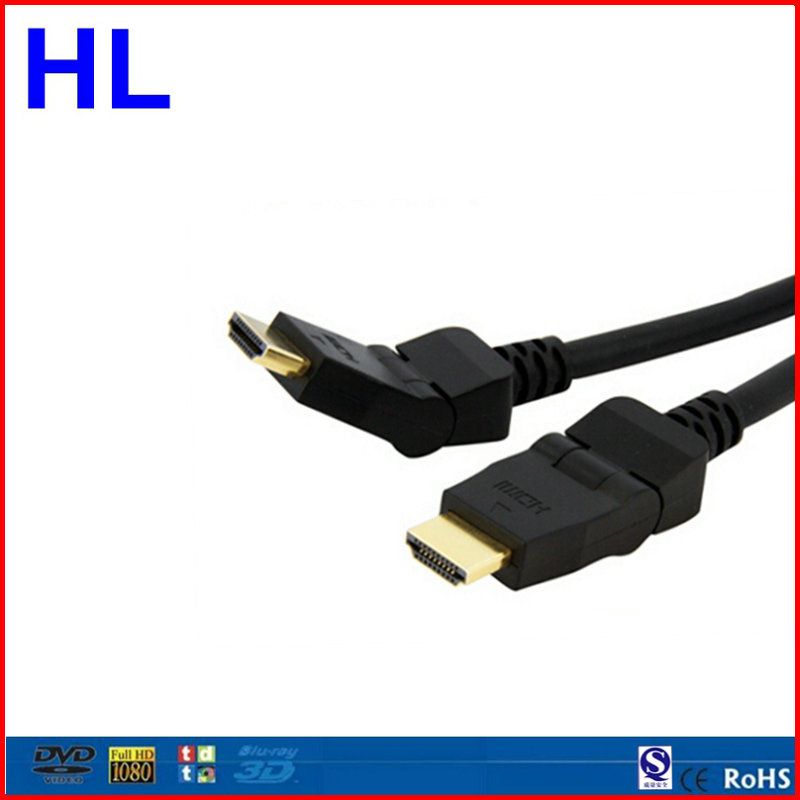 1080P Round 90 Degree Rotatable HDMI Cable