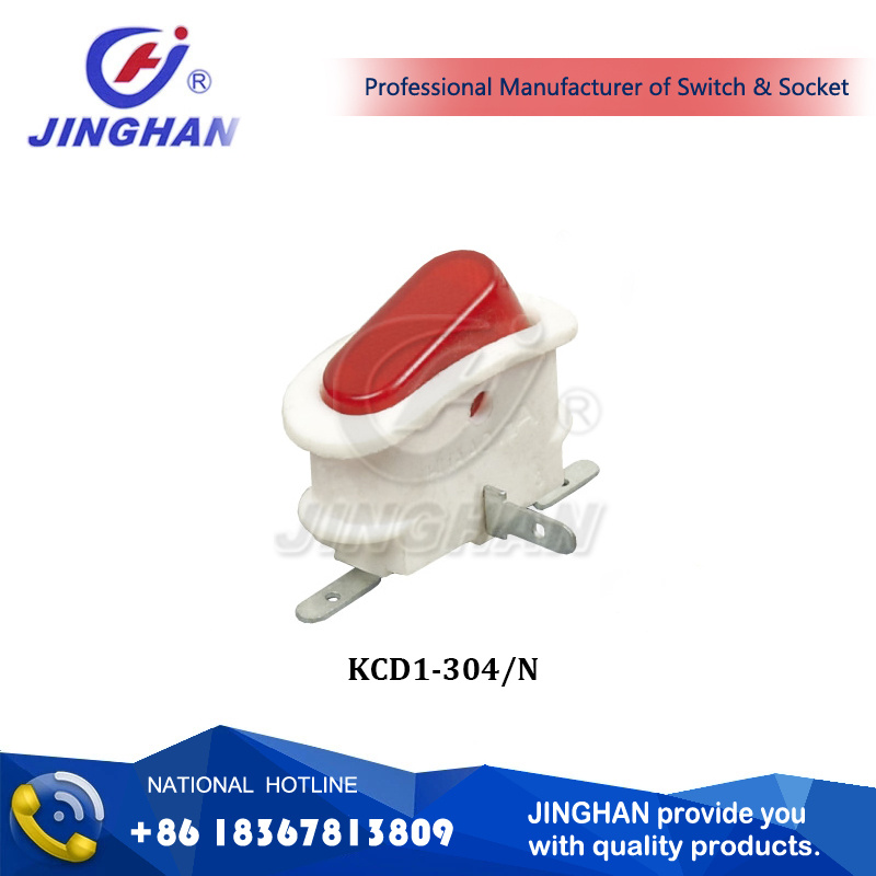 Kcd1-304/N 3pins/6A Illuminated Rocker Switch for Liquid Vaporizer
