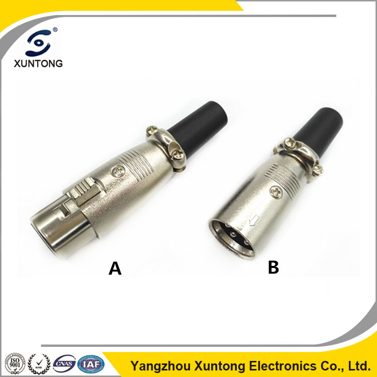 3 Pin XLR Audio Cable Short Connector Mic Microphone Plug & Jack