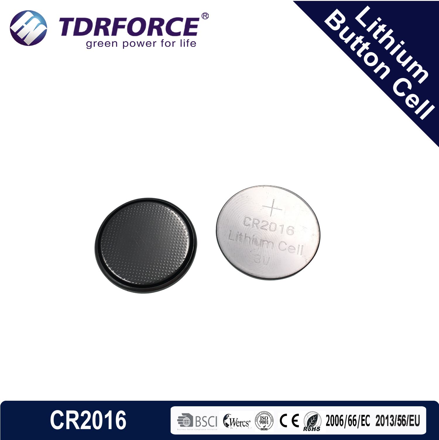 Mercury & Cadmium Free China Factory Lithium Button Cell in Bulk (3V CR2016)