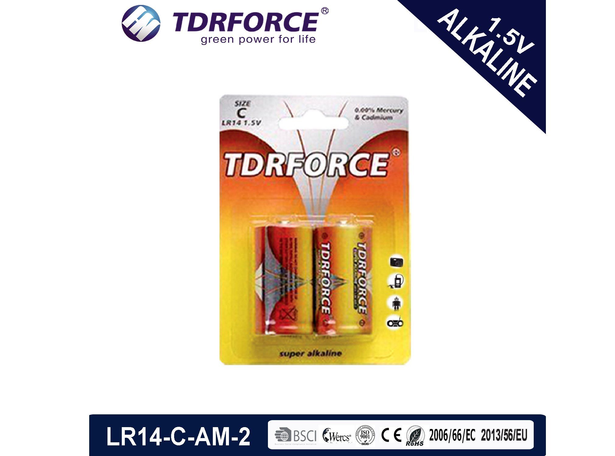 Mercury&Cadmium Free China Factory Ultra Alkaline Battery (LR14/C Size/AM2 Size)
