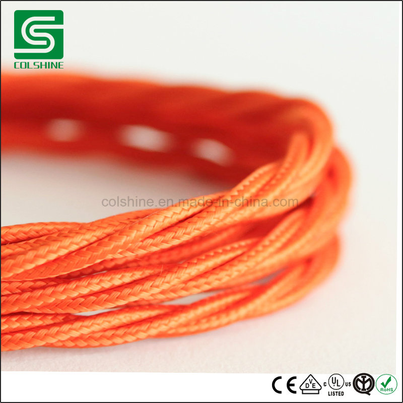 VDE UL Twisted/Round Textile Cotton Braided Electrical Fabric Cable