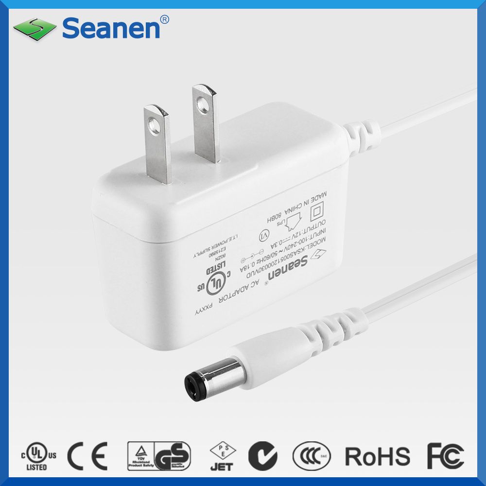 12V DC 0.3A UL Laptop Switching AC Travel Power Adapter