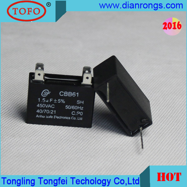 Fan Cbb61 Capacitor 1.5UF 450V Capacitor