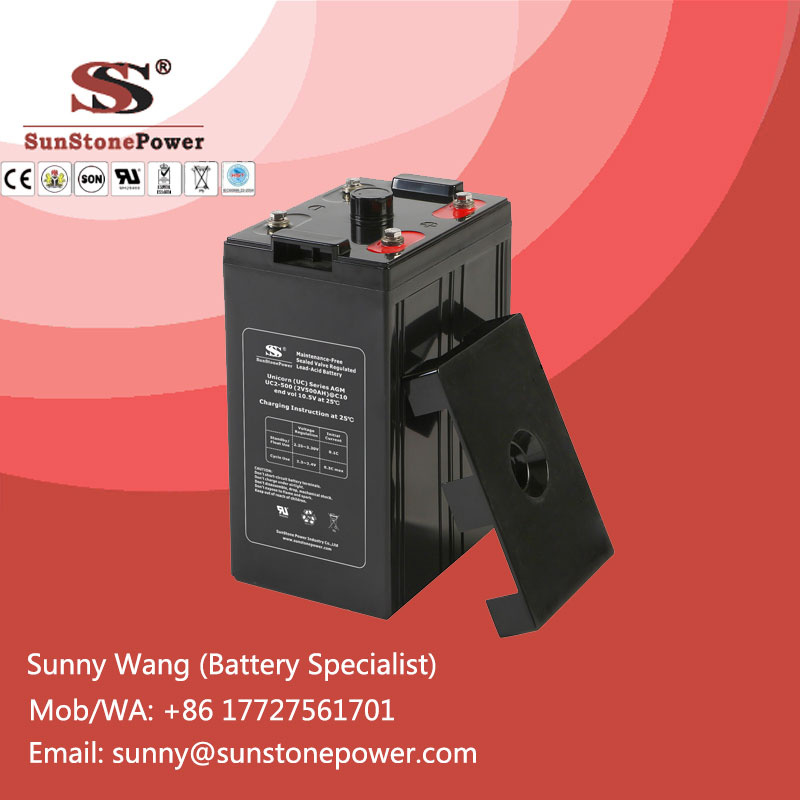 Sealed Maintenance Free 2V 500ah AGM Solar Panel Battery
