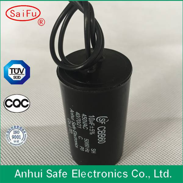 Water Pump Capacitor with Cable Terminal and M8 Stud