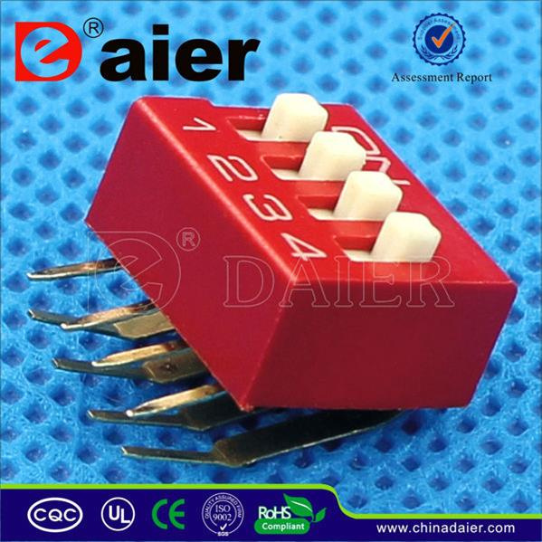 SMD Terminal Right Angle DIP Switch with 2~12 Positions