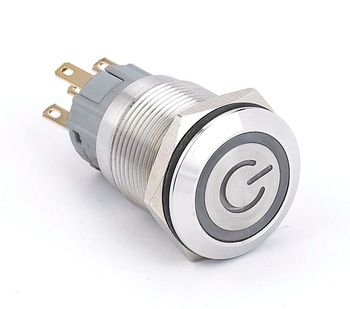 19mm Ring Illumination on off Symbol Illumination Momentary Anti Vandal Push Button Switch