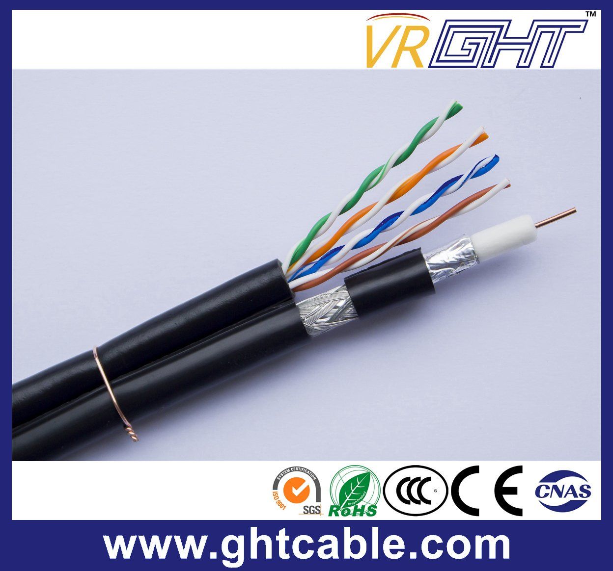 Network Communication RG6 Coaxial Cable Combined UTP Cat5e Cable