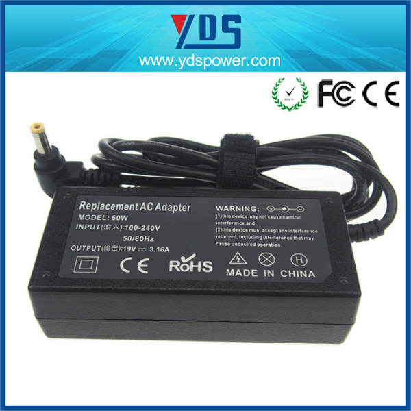 19V 3.16A AC DC Power Adapter with Ce RoHS for Toshiba