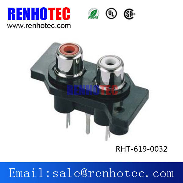 RCA PCB Mount Female Outlet Jack RCA Socket Black
