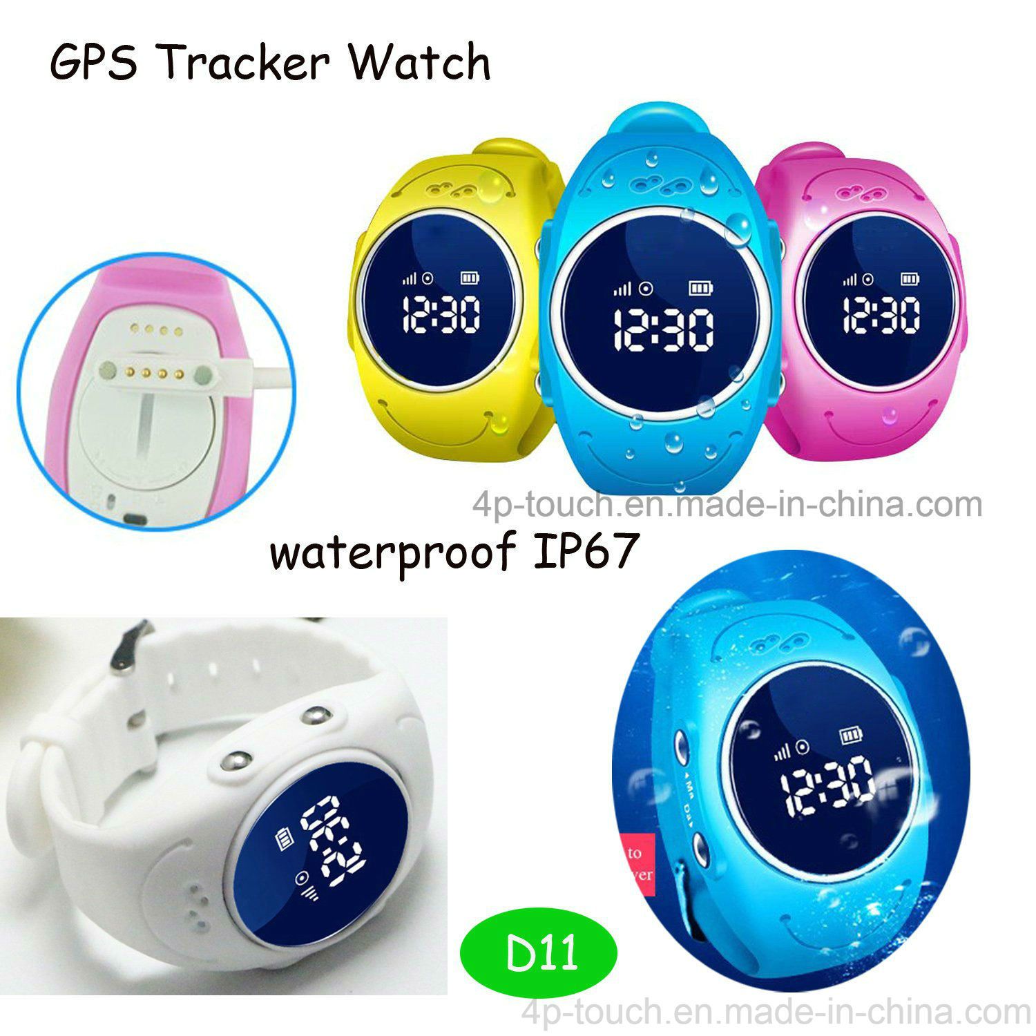 Waterproof IP67 Kids GPS Tracker Watch with WiFi (D11)