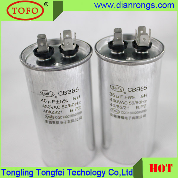 Aluminum Case Cbb65 Air Condition 35UF Capacitor