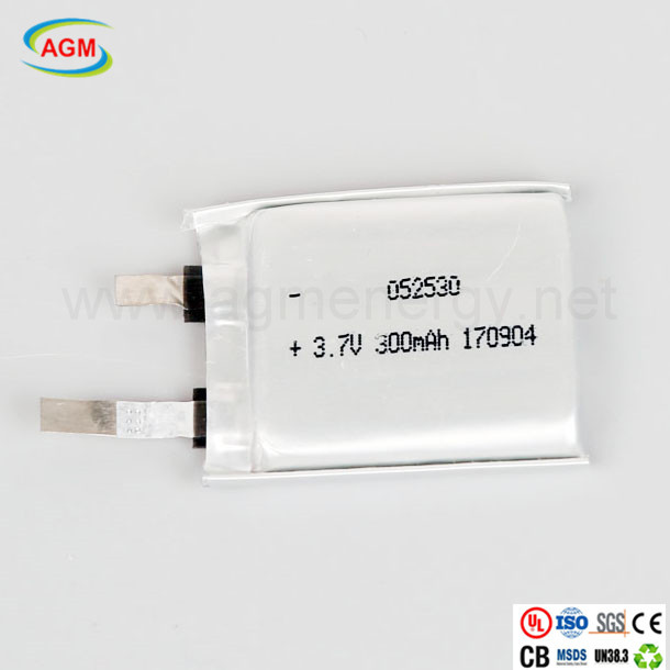 Rechargeable Battery 052530 3.7V 300mAh Lithium Polymer