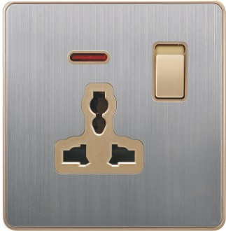 British Standard Stainless 13A Multi-Functional Switched Socket with Neon
