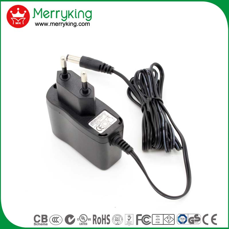 EU Wall Mount Type Europe 24V 0.2A AC DC Adapter with Ce GS CB Certificate
