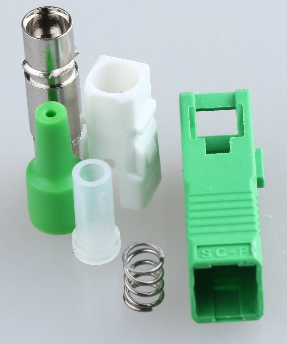 Sc/APC Simplex 0.9mm Fiber Optic Kits Connector with Green Boot