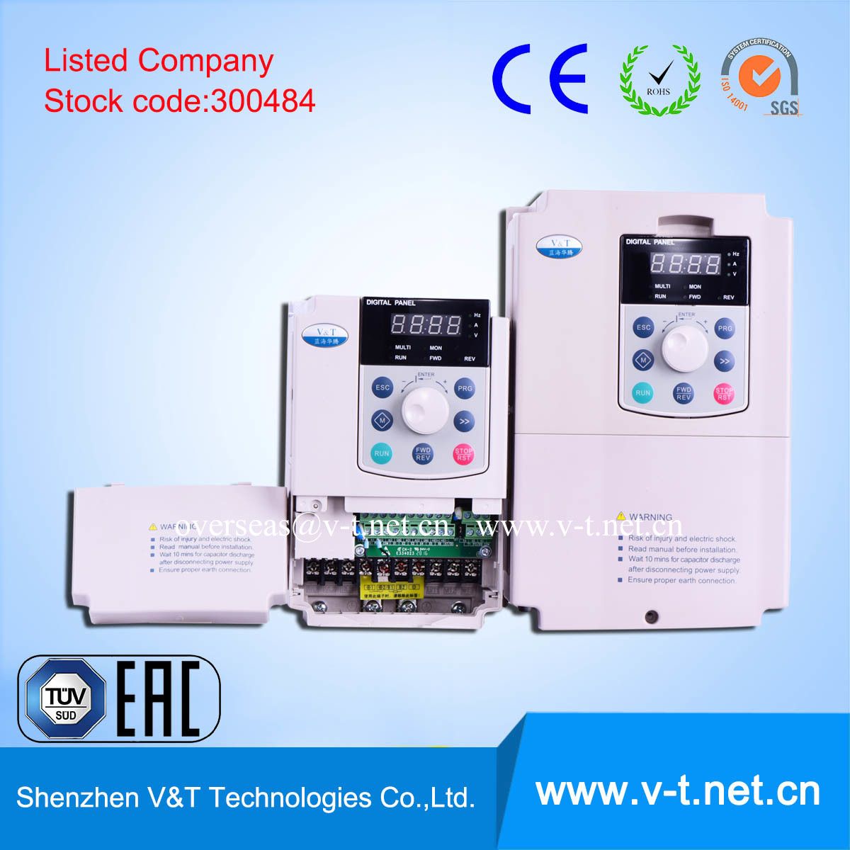 V&T V5-H Top Selling 5.5 to 7.5kw 400V Variable Torque/Light Load Application AC Drive