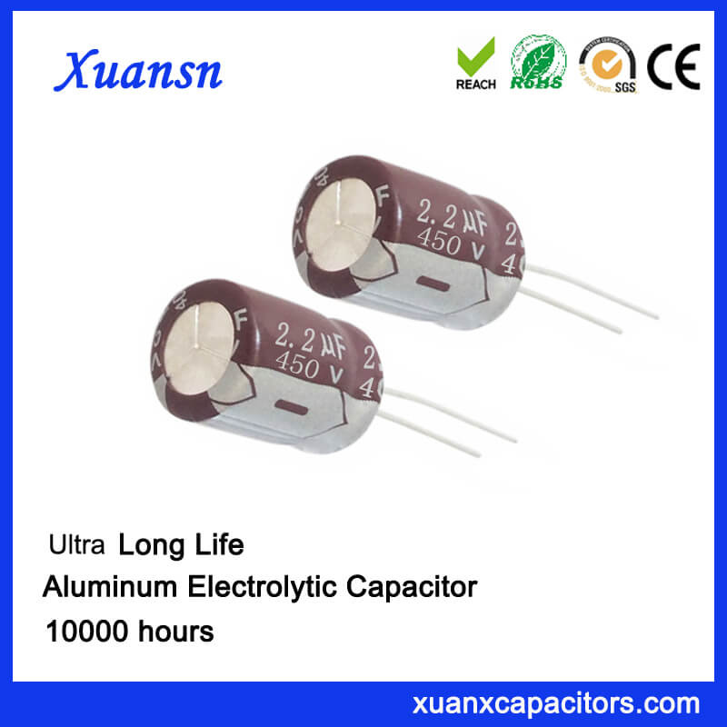 2.2 450V 10000hours Aluminum Capacitor for PCB Board