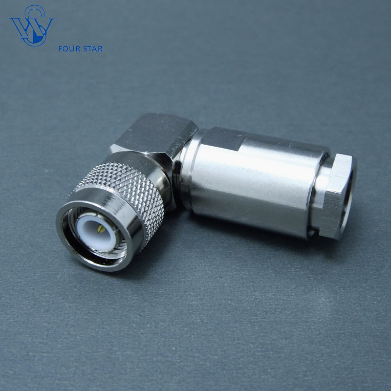 Male Right Angle Clamp RF Coaxial TNC Connector for LMR400 Cable