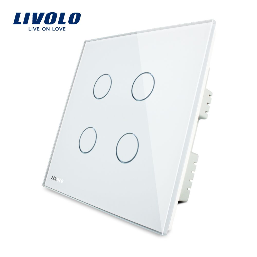 Livolo UK Standard 4gangs Wall Light Electrical Touch Switch Vl-C304-61