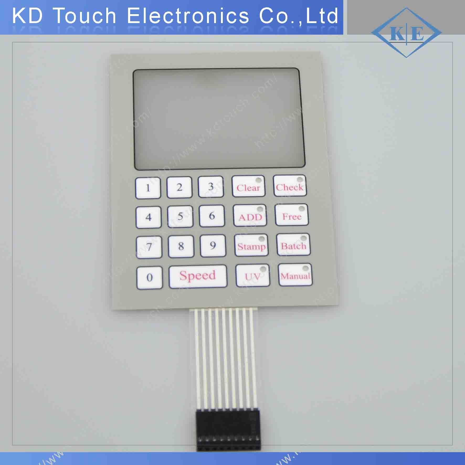 LED Pet Silk Printing Membrane Keypad with Nicomatic Connector