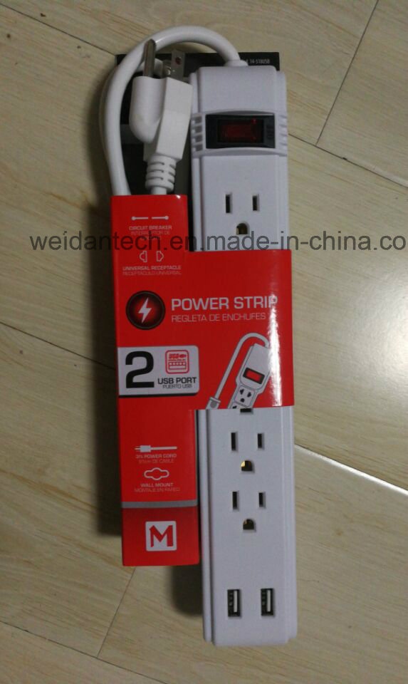 Smoart 6 Outlet USA American Power Strip with USB Socket