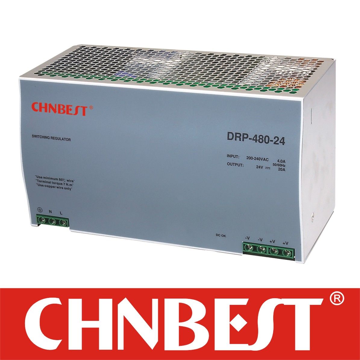 480W 48V DIN-Rail Switch Power Supply (BDRP-480-48)