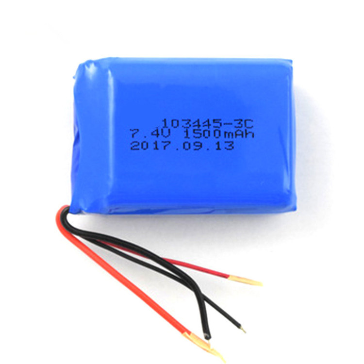 103445 7.4V 1500mAh 3c Discharge Rate Lithium Polymer Battery Pack
