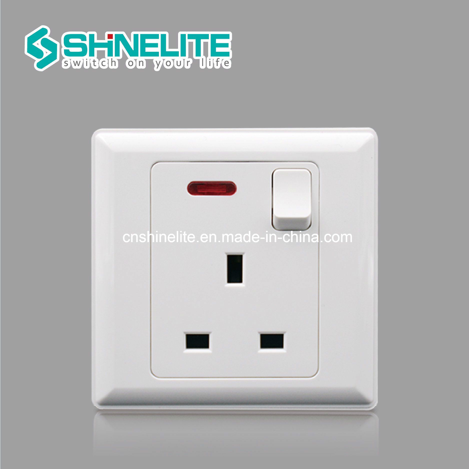 Hot Selling 13A Wall Socket with Neon Single Pole OEM