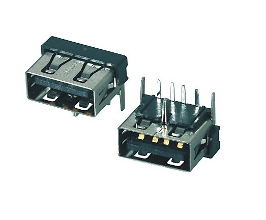Female Connector USB2.0 Af DIP 90 Degree 10mm Length