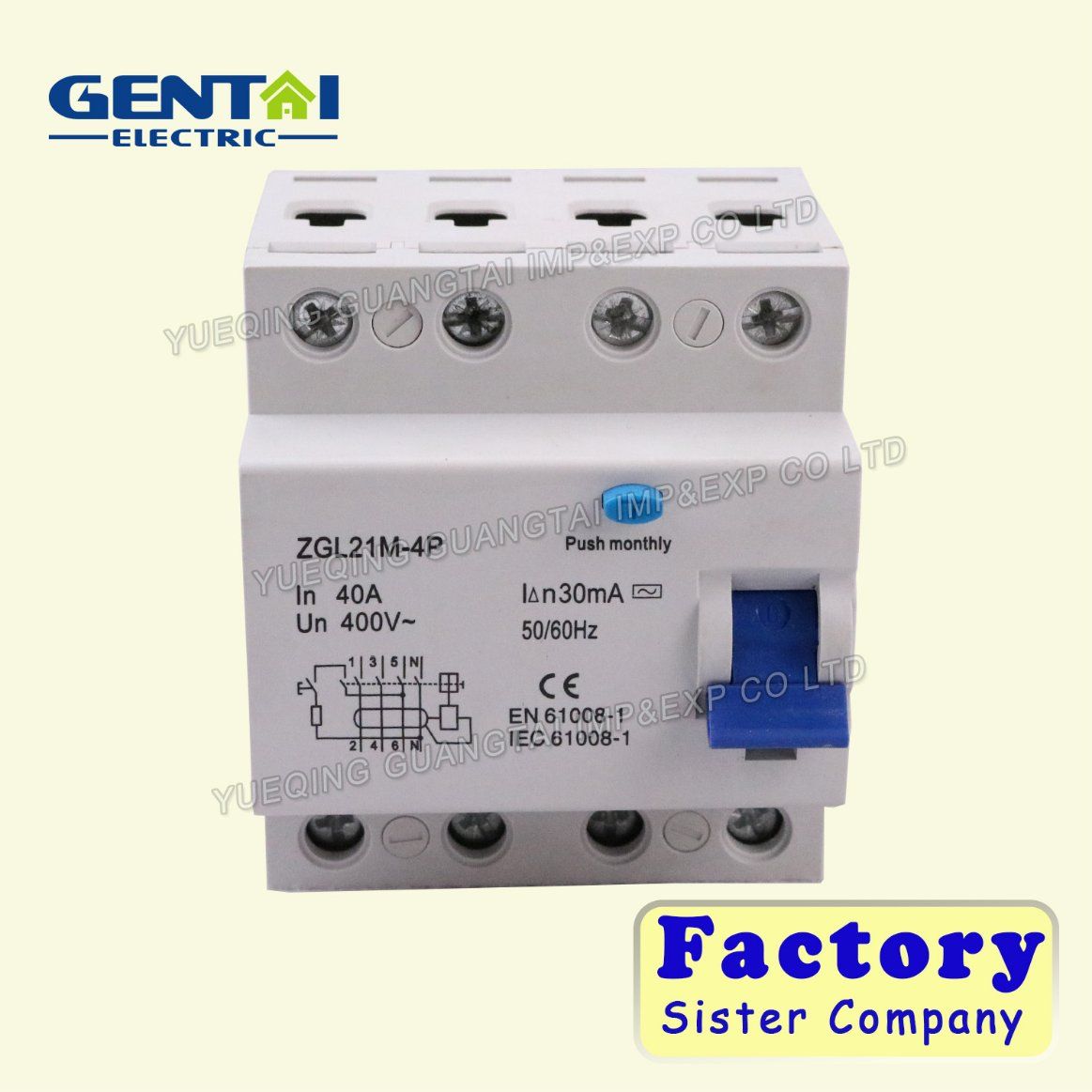 Earth Leakage Circuit Breaker Overload Short Circuit Breaker 1p+N RCBO