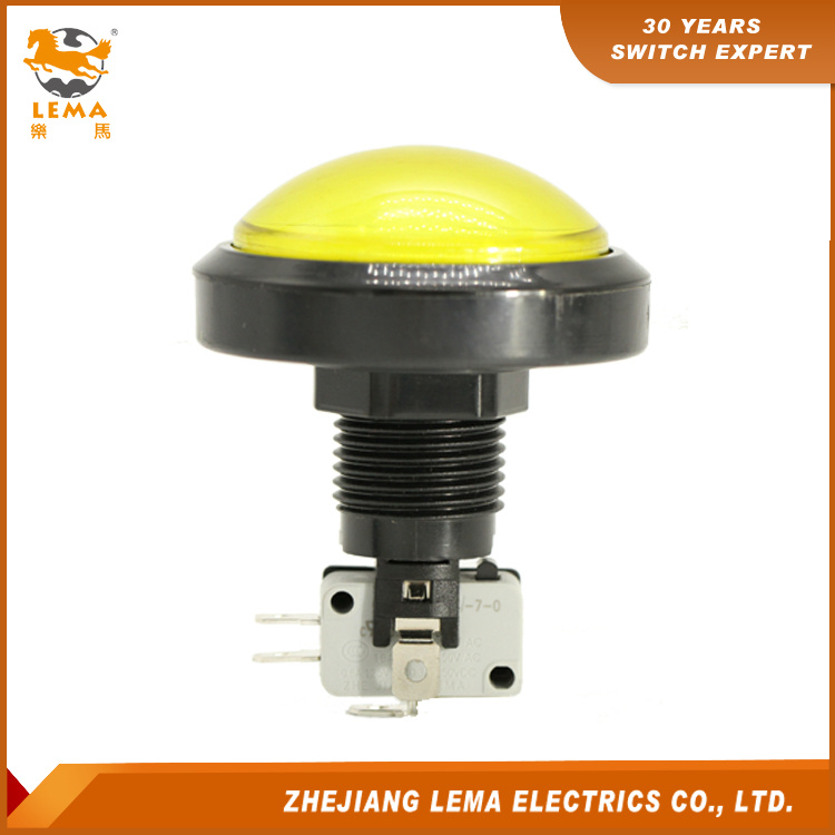 IP40 Protection Level Round Yellow Push Button Switch Pbs-006