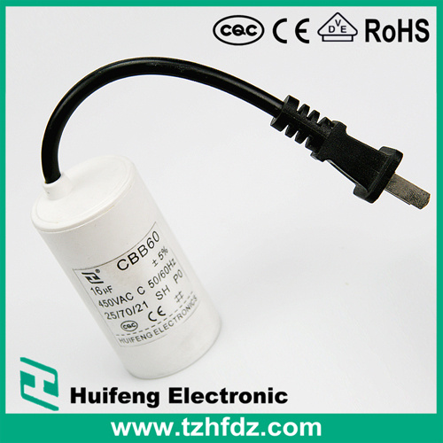 Electronic Component Cbb60 Motor Run Capacitor with Cable