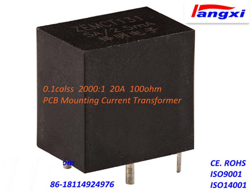 Zemct131A PCB Mounting Current Transformer 0.1calss 2000: 1 20A 100ohm