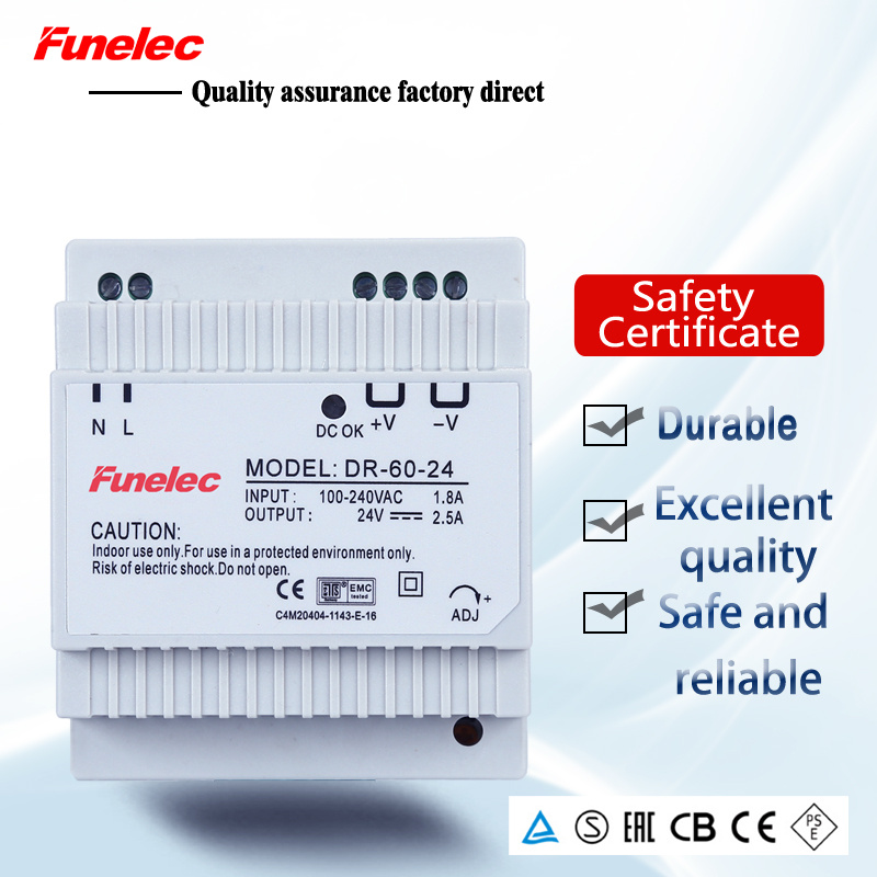 Dinrail Plastic Case 12V 5A 60W Switching LED Power Supply