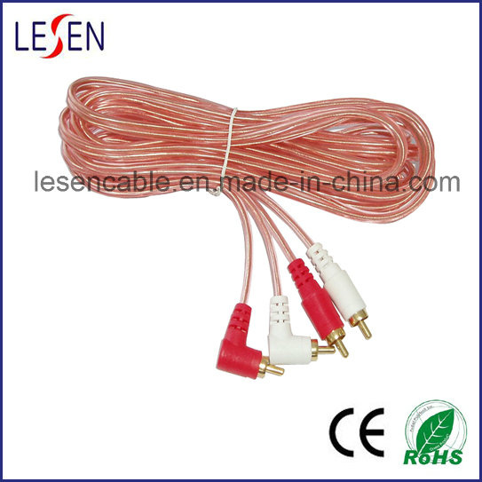 RCA Cable, 2 RCA to 2 RCA with Transparent Cable
