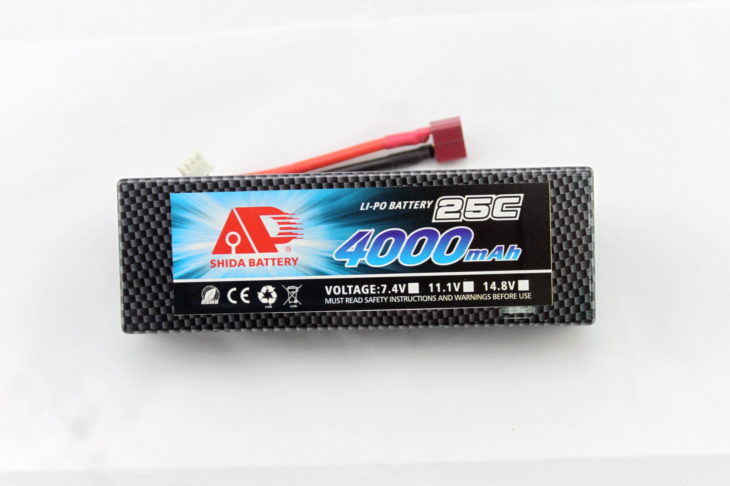 4000mAh 7.4V Hard Case Lithium Battery for RC Car