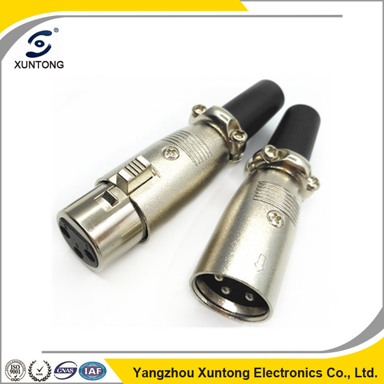 XLR Jack & Plug 3 Pin Microphone Mic AMP Speaker Audio Connector Metal