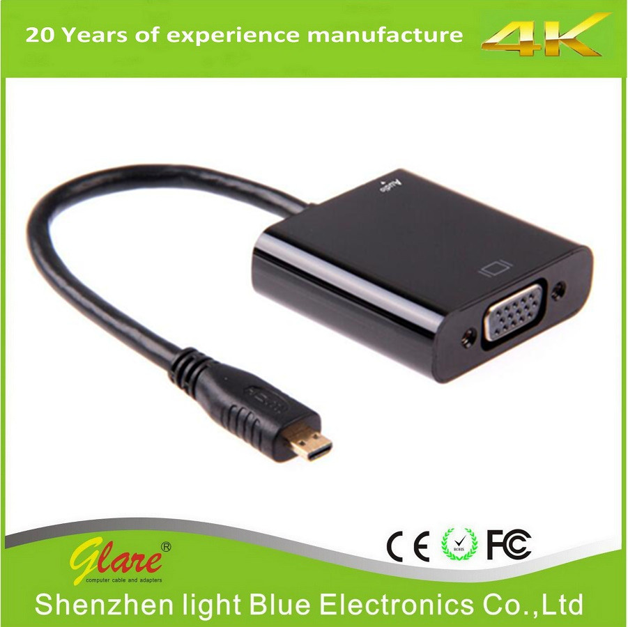 Micro HDMI to VGA Cable with Stereo Audio