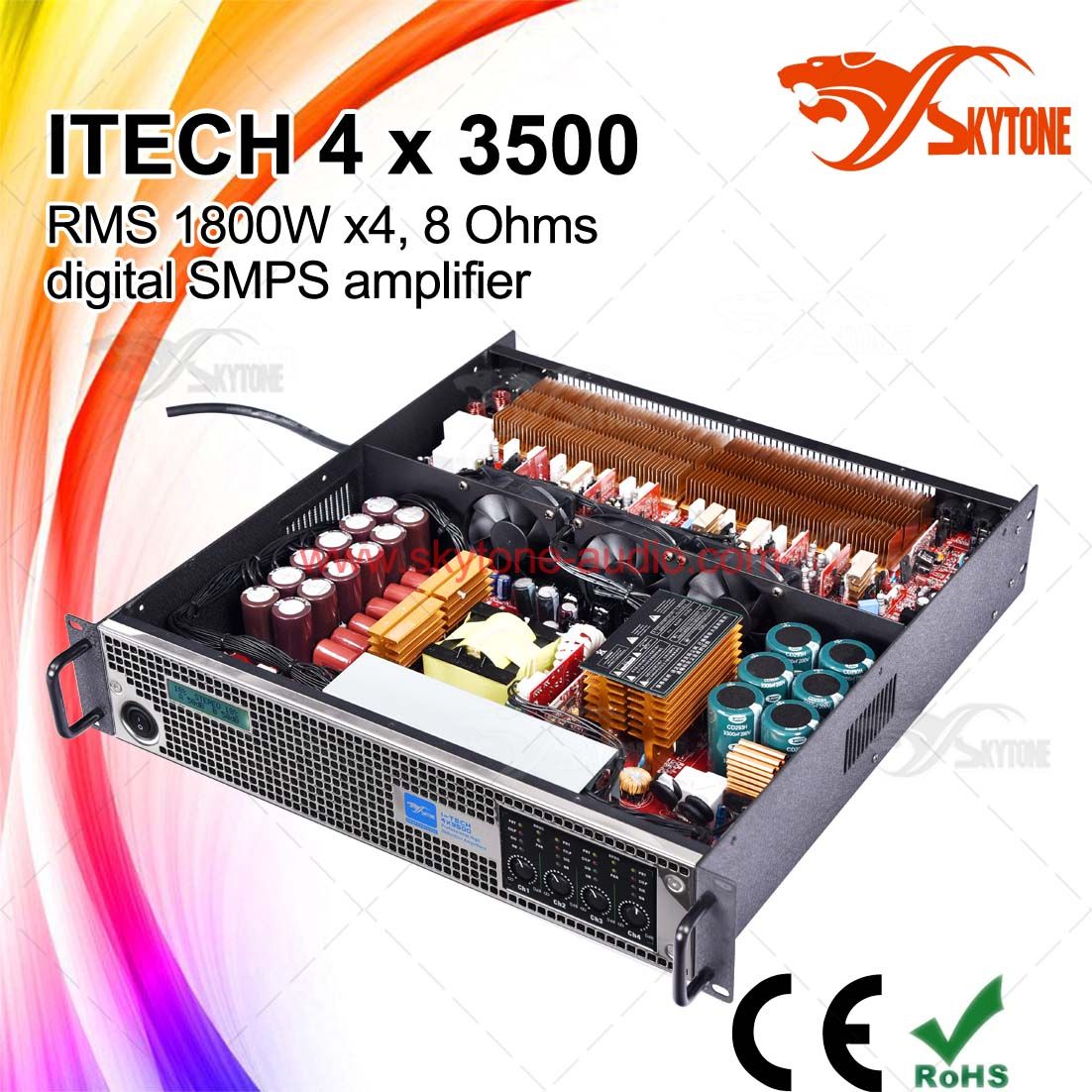 I-Tech 4X3500 Class HD 4 Channels Professional High Power Amplifier