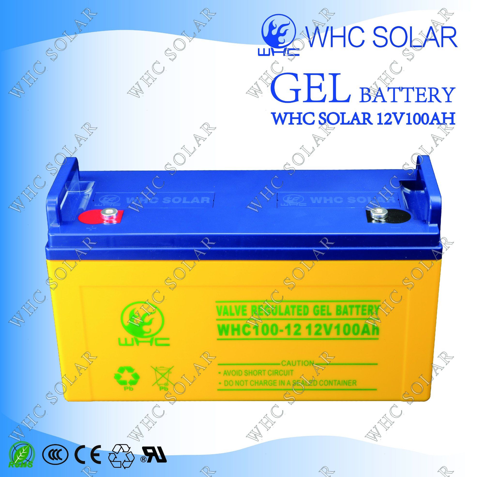 Whc 12V100ah Long Life Guaranteed Colloid Battery for Solar System