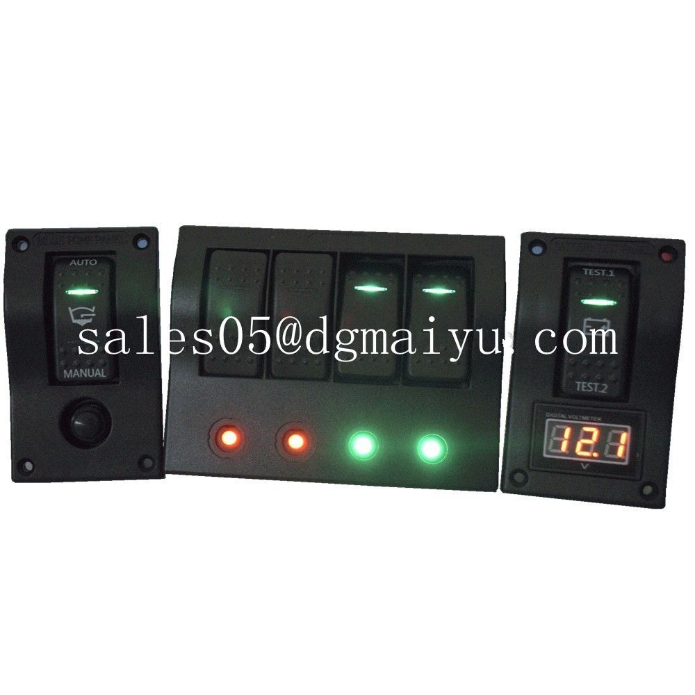 DC12V 4 Gang Switch Panel Rocker Switch Panel