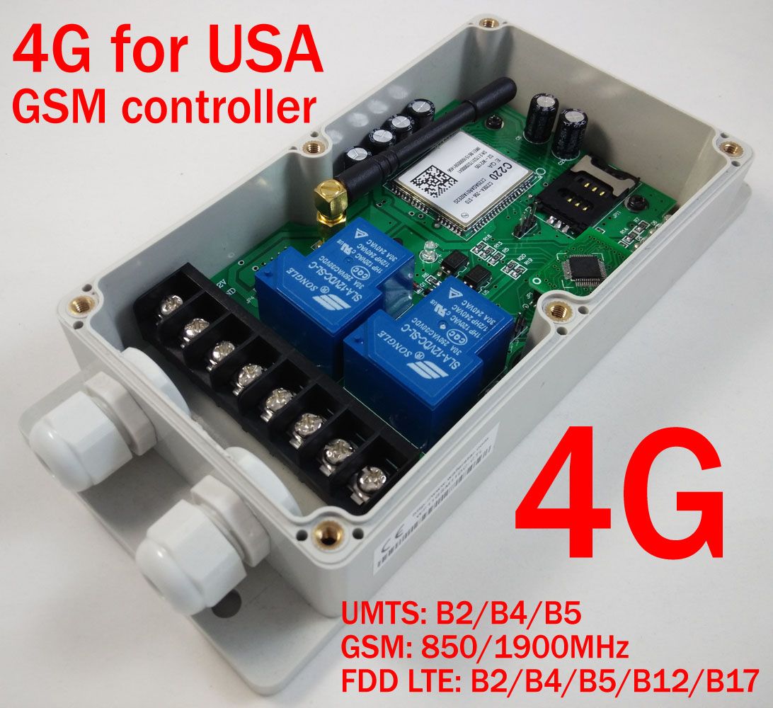GSM / 3G / 4G Wireless Remote Switch and Controller for USA