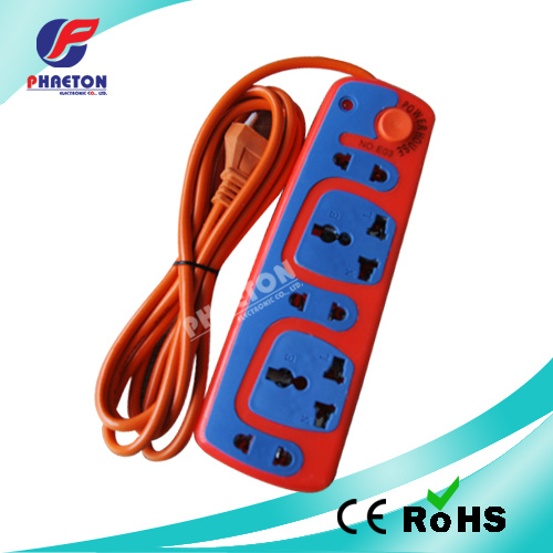 Colors 5way Extension Socket Power Socket with Universal Socket