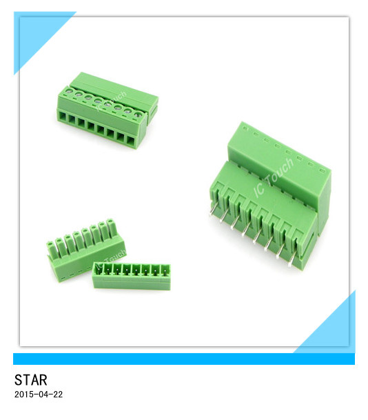 8-Pin 3.81mm Screw Pluggable (Right Angle Pin) Terminal Block Connector