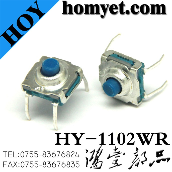 DIP Type Tact Switch with 7.3*7.3mm 4pins Round Stem (HY-1102WR)
